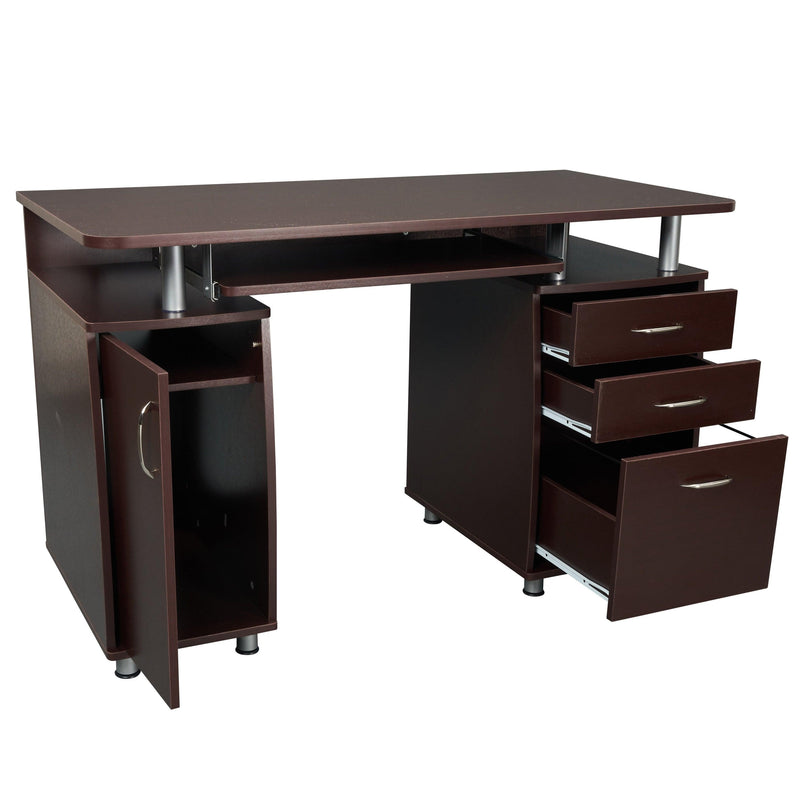 Techni Mobili Complete Workstation Computer Desk withStorage, Chocolate - Urban Living Furniture (Los Angeles, CA)