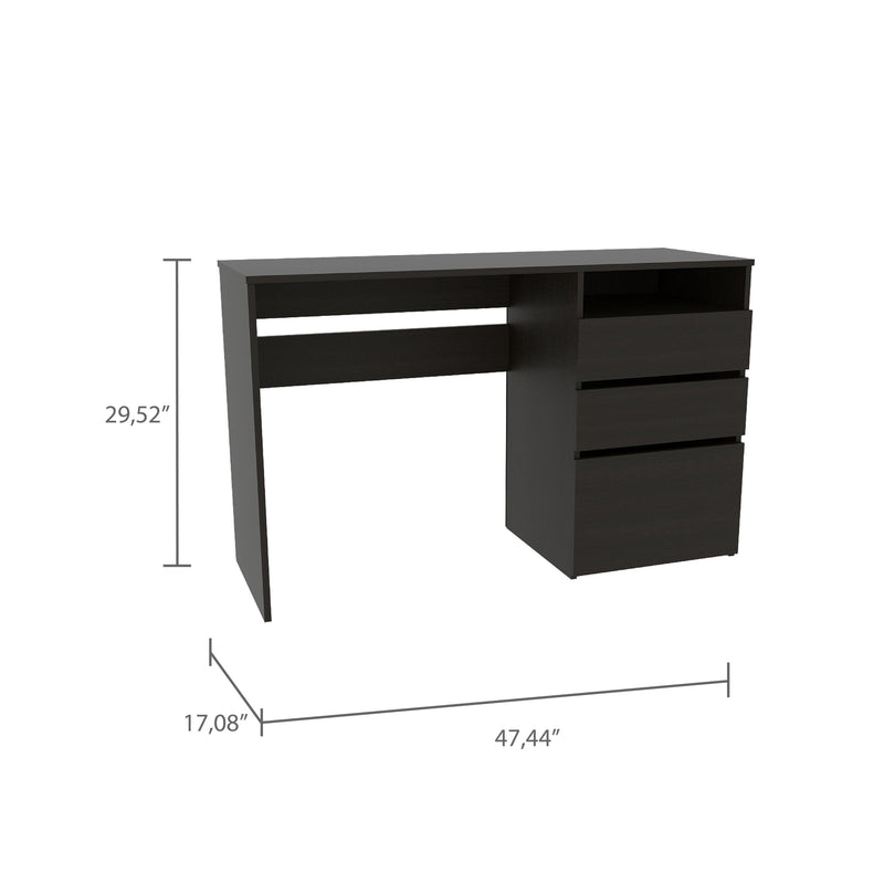 Waterbury 3-Drawer 1-Shelf Computer Desk Black Wengue