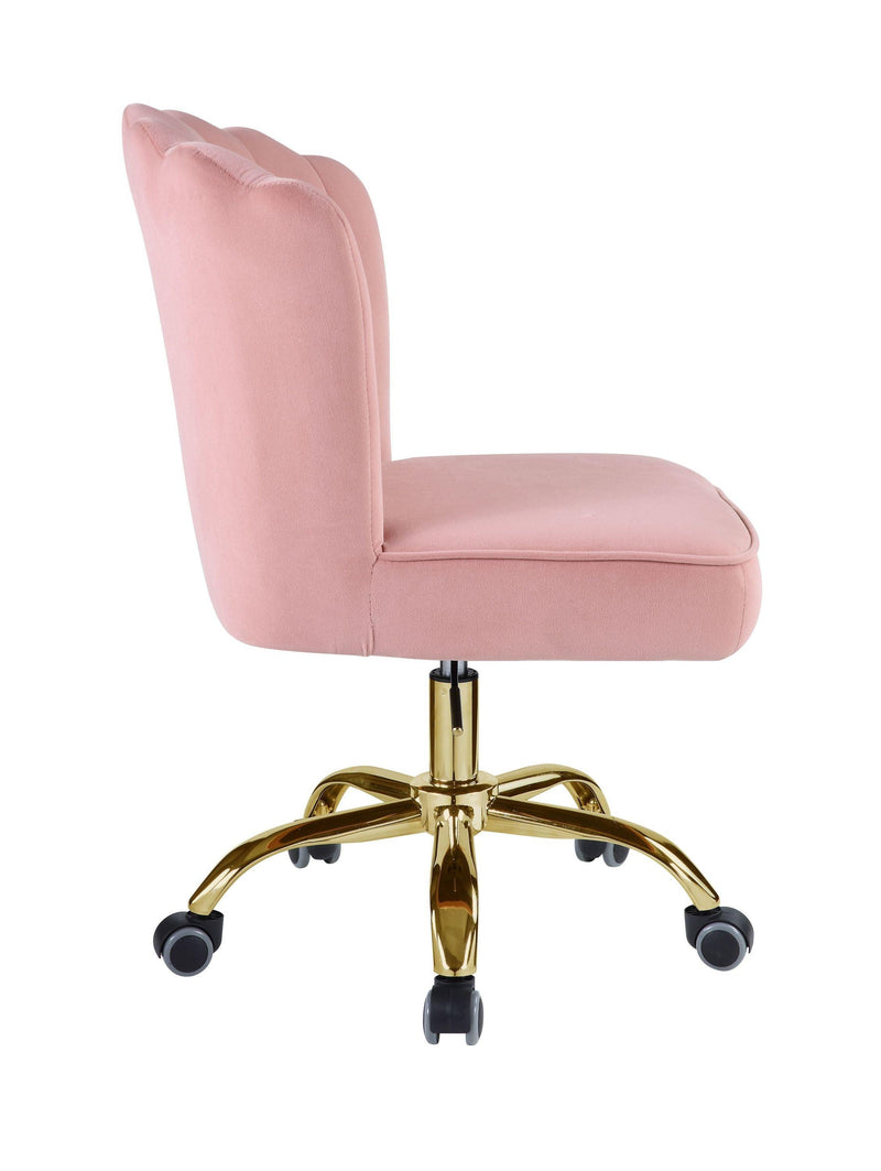 ACME Moyle Office Chair in Rose Quartz Velvet & Gold Finish OF00116 - Urban Living Furniture (Los Angeles, CA)