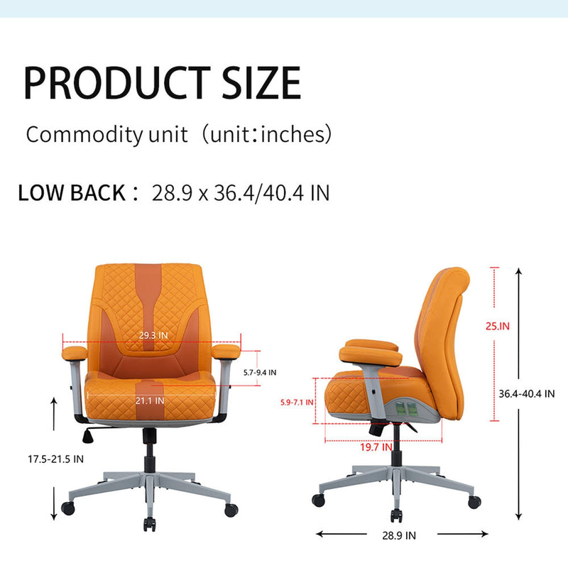 Office Desk Chair, Air Cushion Low Back Ergonomic Managerial Executive Chairs, Headrest and Lumbar Support Desk Chairs with Wheels and Armrest, Blue/Grey