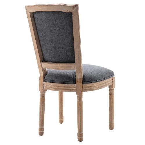 Upholstered Fabrice French Dining Chair,Set of 2,Dark Gray