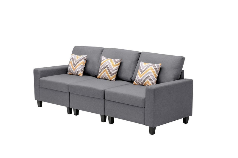 Nolan Gray Linen Fabric Sofa with Pillows and Interchangeable Legs - Urban Living Furniture (Los Angeles, CA)