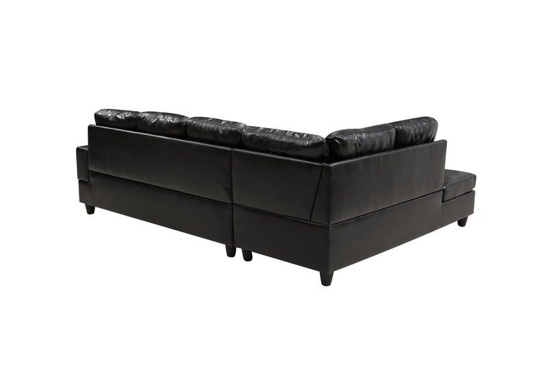 3 PC Sectional Sofa Set, (Black) Faux Leather left-Facing Sofa with FreeStorage Ottoman - Urban Living Furniture (Los Angeles, CA)