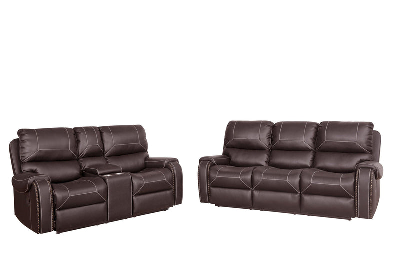 Faux Leather Reclining Sofa Couch Set 1+2+3 for Living Room Brown - Urban Living Furniture (Los Angeles, CA)