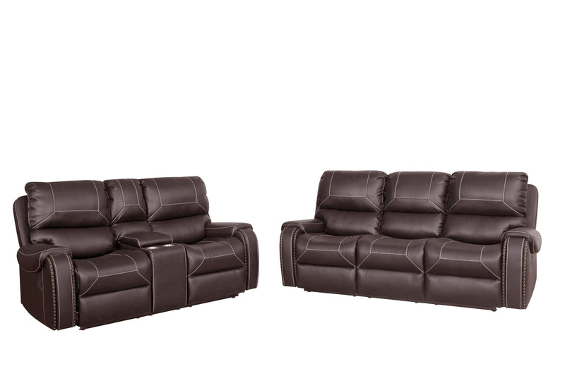 Faux Leather Reclining Sofa Couch 3 Seater for Living Room Brown