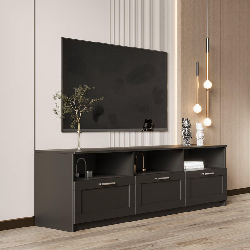 BlackModern minimalist TV cabinet 80 inch TV stand, open locker Living Room Bedroom - Urban Living Furniture (Los Angeles, CA)