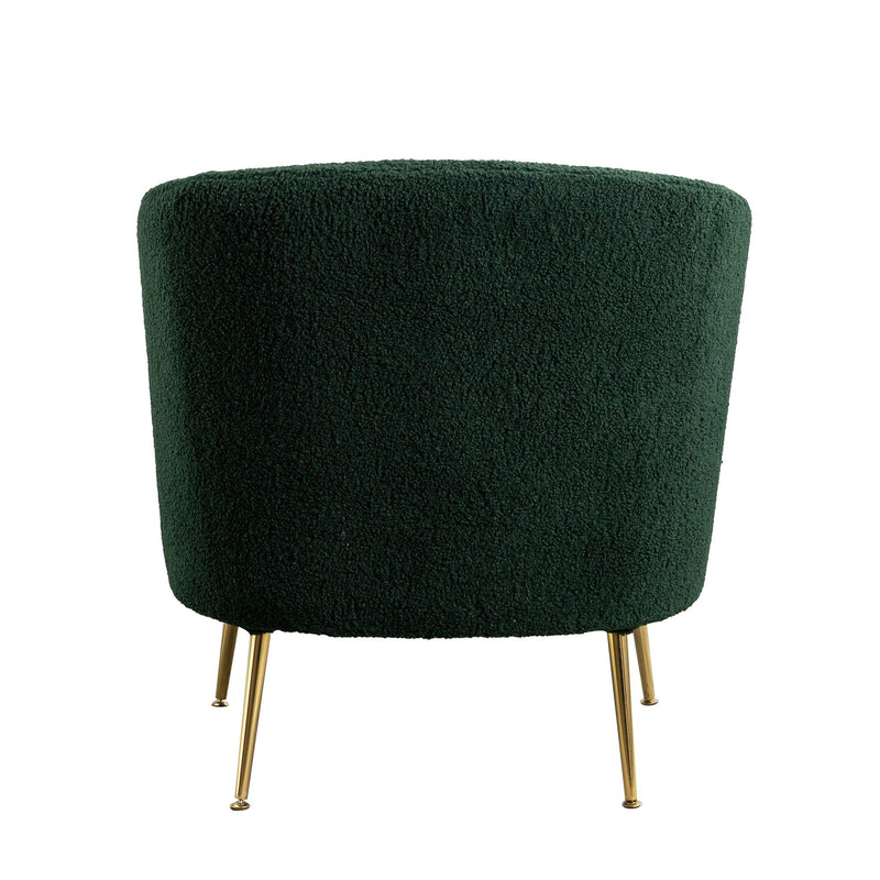 30.32"W Accent Chair Upholstered Curved Backrest Reading Chair Single Sofa Leisure Club Chair with Golden Adjustable Legs For Living Room Bedroom Dorm Room (Green Boucle) - Urban Living Furniture (Los Angeles, CA)