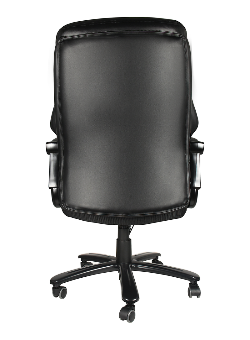 Executive Office Chair， High Quality PU Leather Chair with Soft Cushion and Backrest, 400lbs，Black