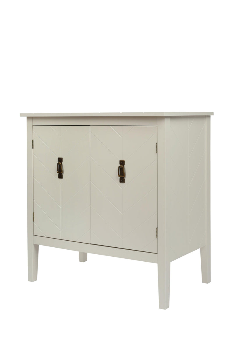 2 Door Wooden Cabinets, Off-white Wood Cabinet Vintage  Style Sideboard for Living Room Dining Room Office - Urban Living Furniture (Los Angeles, CA)