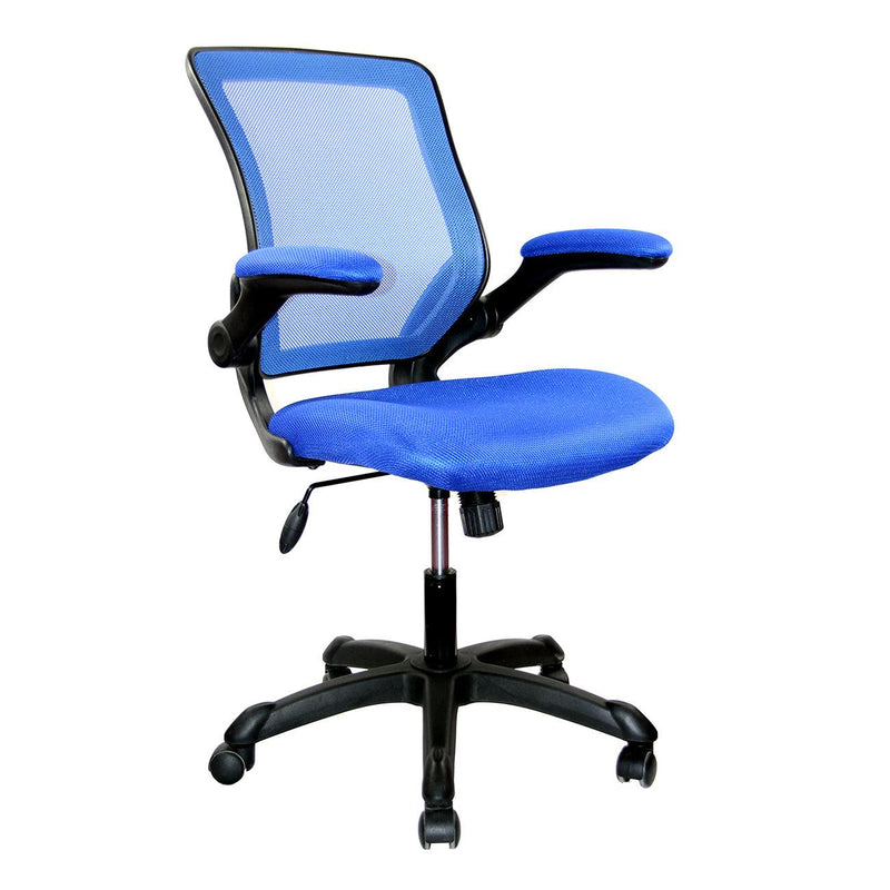 Techni Mobili Mesh Task Office Chair with Flip Up Arms, Blue - Urban Living Furniture (Los Angeles, CA)