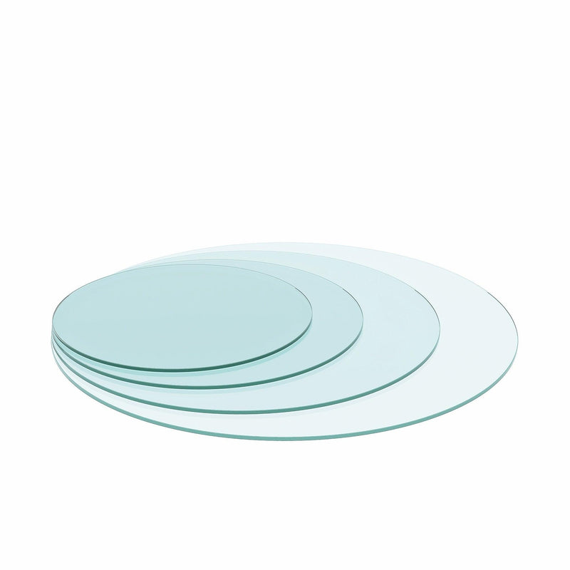 24" Inch Round Tempered Glass Table Top Clear Glass 1/4" Inch Thick Flat Polished Edge - Urban Living Furniture (Los Angeles, CA)