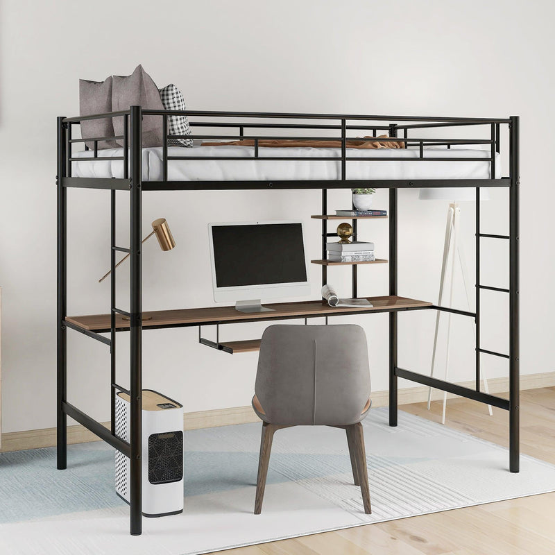 Loft Bed with Desk and Shelf , Space Saving Design,Twin - Urban Living Furniture (Los Angeles, CA)