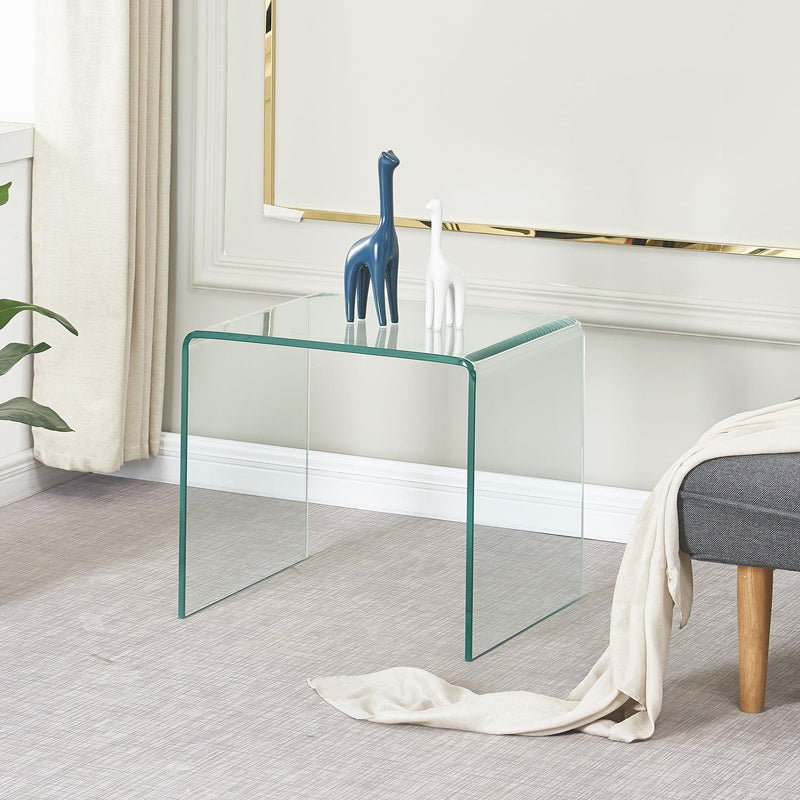 Small Clear Glass Side & End Table, Tempered Glass End Table Small Coffee Table - Urban Living Furniture (Los Angeles, CA)