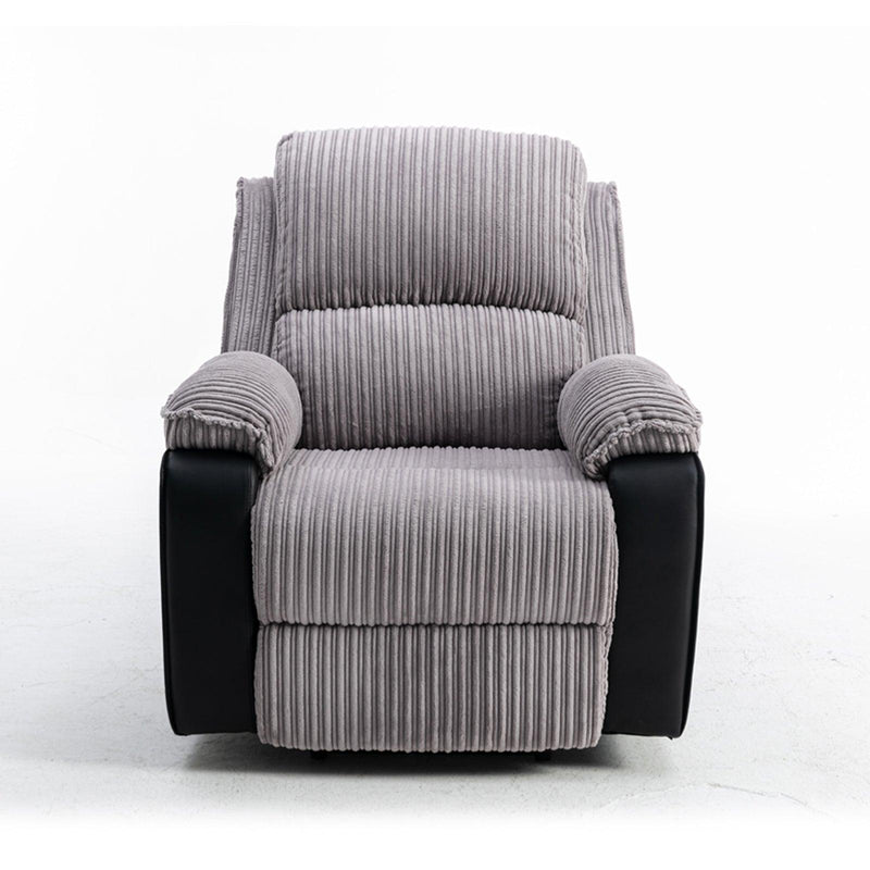 Grey Fabric Recliner Chair  Theater Single Recliner Thick Seat and Backrest, suitable for living room, side bags Electric sofa chair, electric remote control.The angle can adjust freely - Urban Living Furniture (Los Angeles, CA)