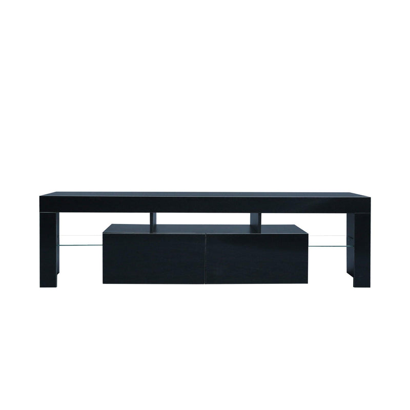 Modern Black TV Stand, 20 Colors LED TV Stand w/Remote Control Lights - Urban Living Furniture (Los Angeles, CA)