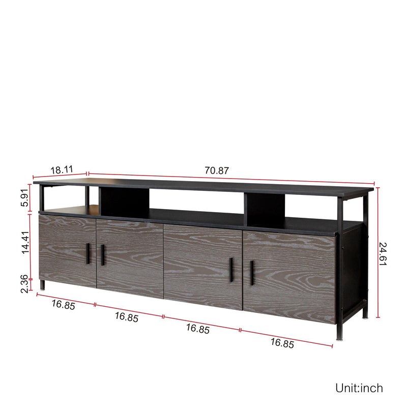 BlackModern simple wood grain TV cabinet 80-inch TV stand, open shelving multi-layerStorage - Urban Living Furniture (Los Angeles, CA)