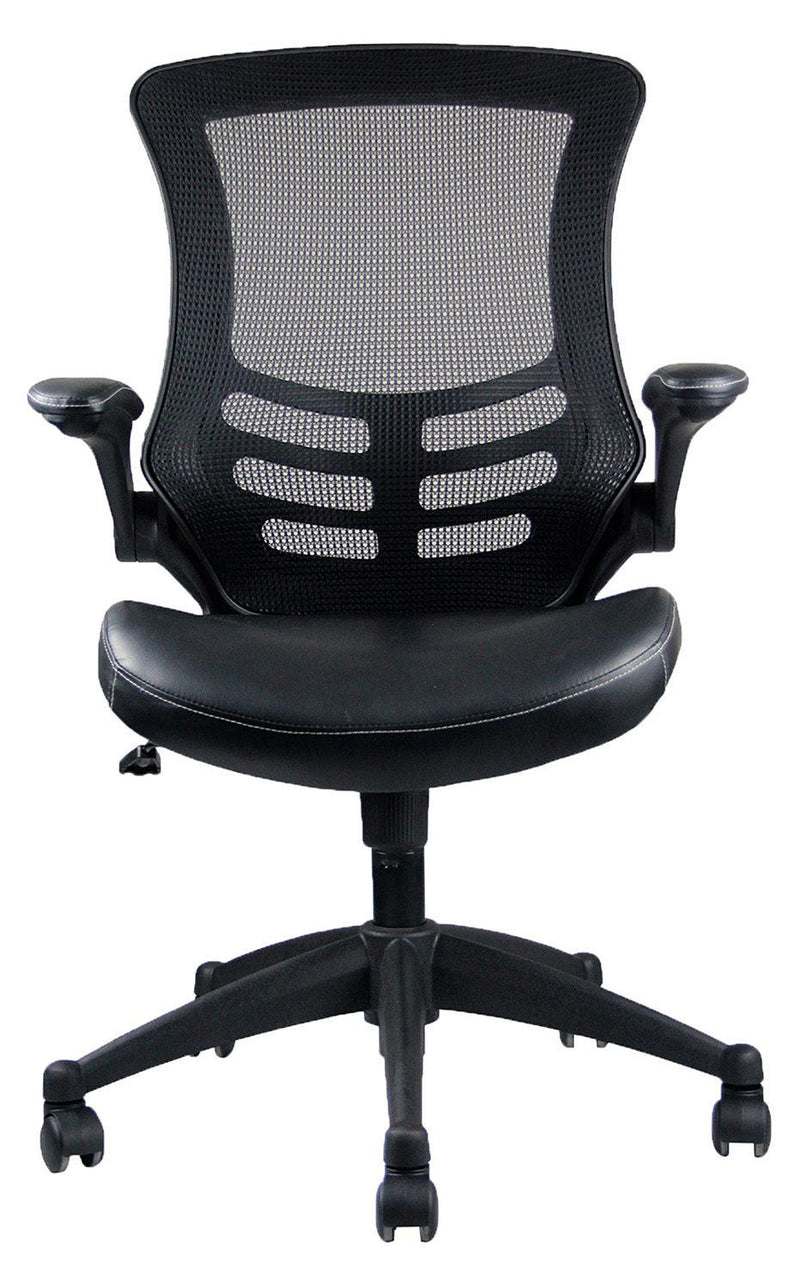 Techni Mobili Stylish Mid-Back Mesh Office Chair with Adjustable Arms, Black - Urban Living Furniture (Los Angeles, CA)