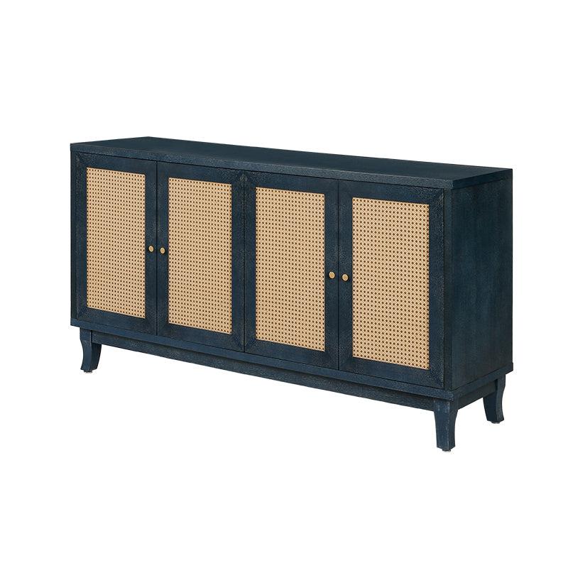 AccentStorage Cabinet Sideboard Wooden Cabinet with Antique Blue 4Doors for Hallway, Entryway, Living Room, Bedroom - Urban Living Furniture (Los Angeles, CA)