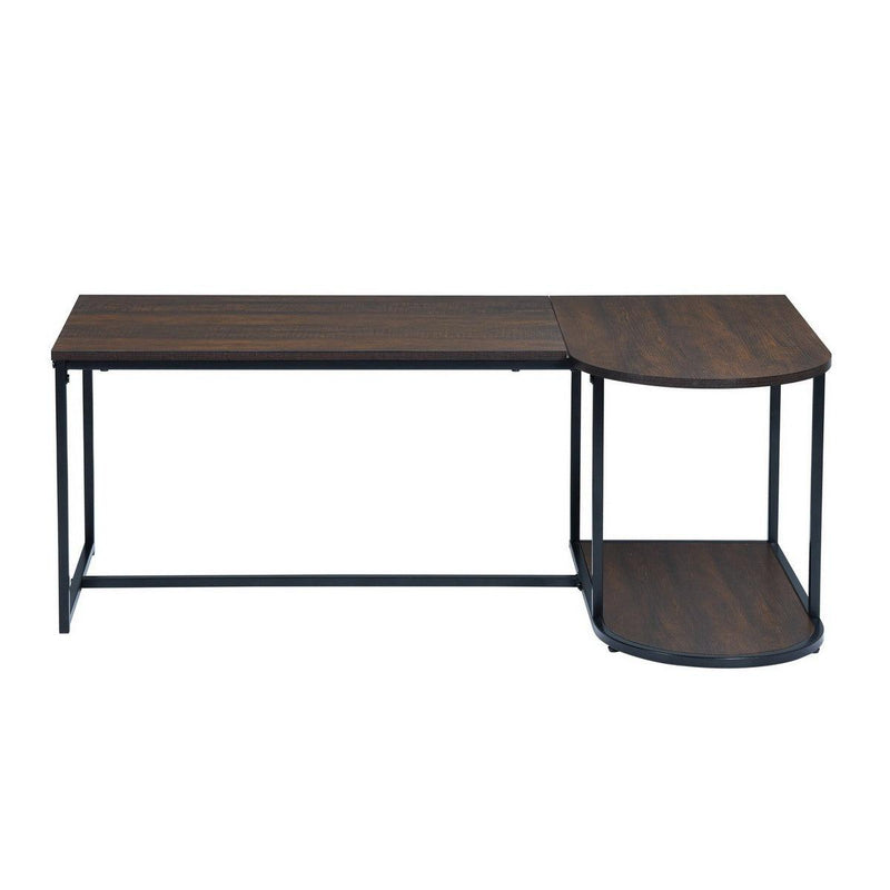 47.2''W x 25.6"D x 17.7"HModern Industrial Style Rectangular Wood Grain Top Coffee Table with Metal Frame - Walnut & Black - Urban Living Furniture (Los Angeles, CA)