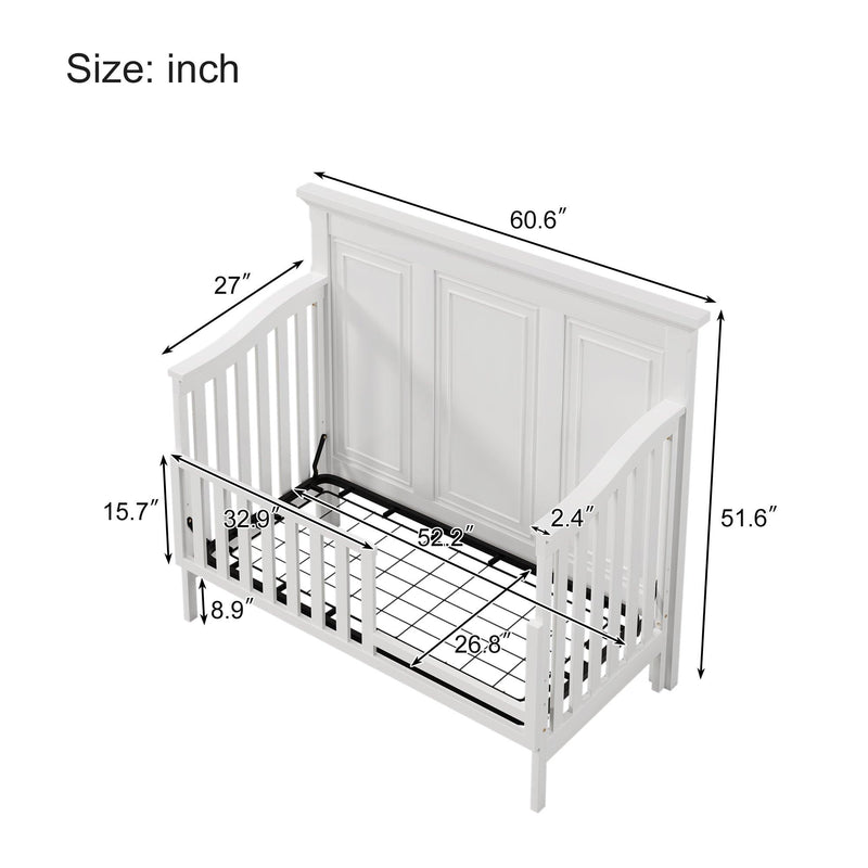 Toddler Bed Safety Guard Rails for Convertible Crib,White - Urban Living Furniture (Los Angeles, CA)