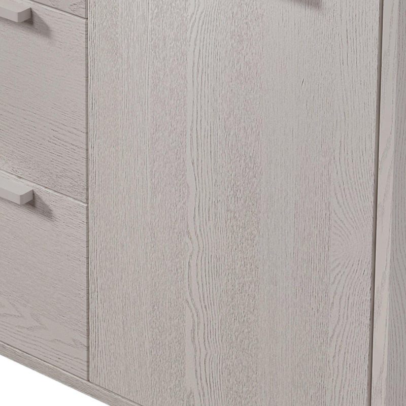 Modern Style Manufactured Wood 3-Drawer Dresser with Solid Wood Legs, Stone Gray