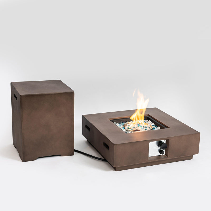 Outdoor Propane Tank Cover Gas Tank Holder Hideaway Side Table Outdoor Concrete Corner Table-Brown - Urban Living Furniture (Los Angeles, CA)