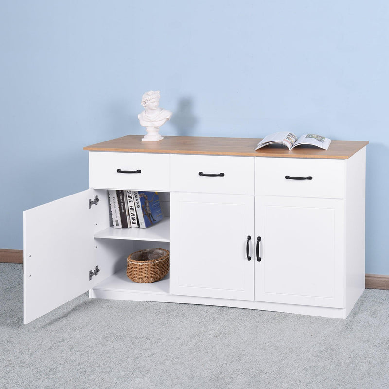 White Buffet Cabinet withStorage, Kitchen Sideboard with 3 Doors and 3 Drawers, Coffee Bar Cabinet,Storage Cabinet Console Table for Living Room - Urban Living Furniture (Los Angeles, CA)