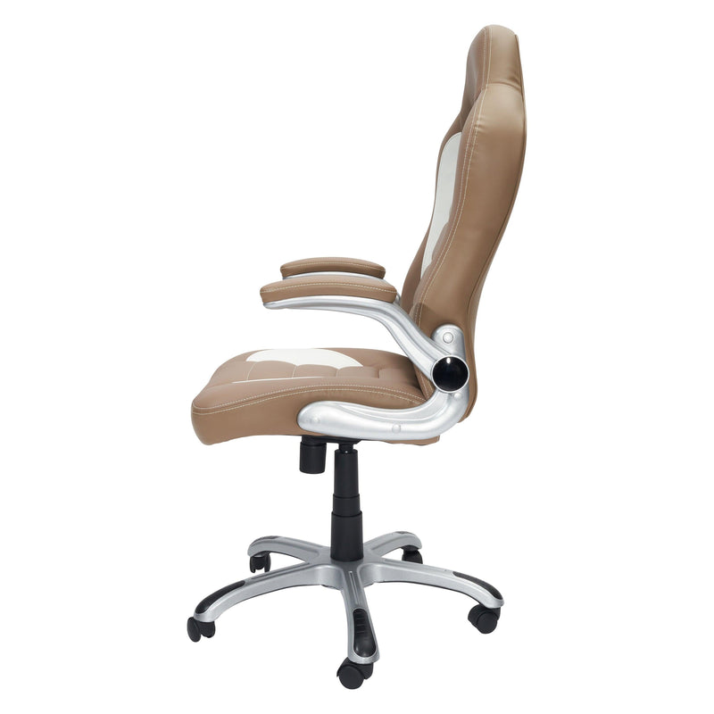 Techni Mobili High Back Executive Sport Race Office Chair with Flip-Up Arms, Camel - Urban Living Furniture (Los Angeles, CA)