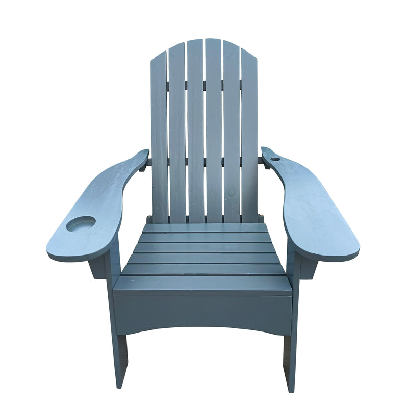 Outdoor or indoor Wood  Adirondack chair with an hole to hold umbrella on the arm ,Gray - Urban Living Furniture (Los Angeles, CA)