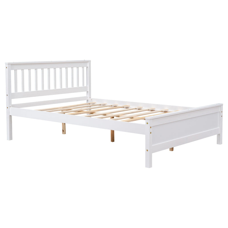 Full Bed with Headboard and Footboard for Kids, Teens, Adults,with a Nightstand ,White