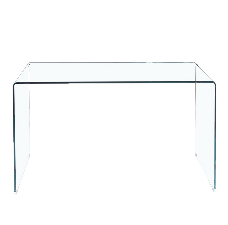 Glass Console Table, Transparent Tempered  Glass Console Table with Rounded Edges Desks, Sofa Table - Urban Living Furniture (Los Angeles, CA)