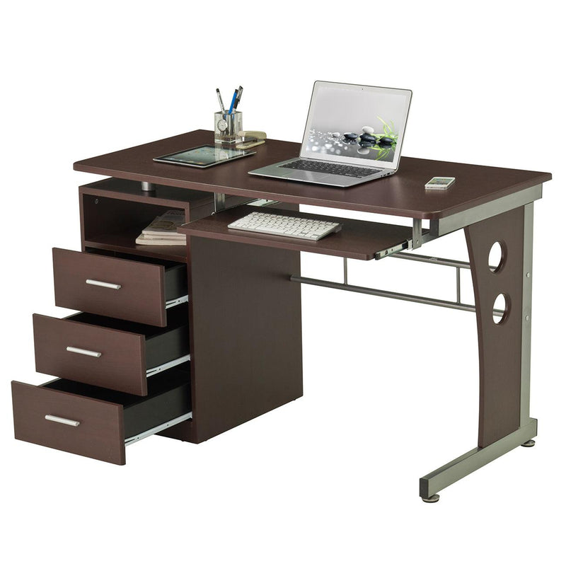 Techni Mobili Computer Desk with AmpleStorage, Chocolate - Urban Living Furniture (Los Angeles, CA)