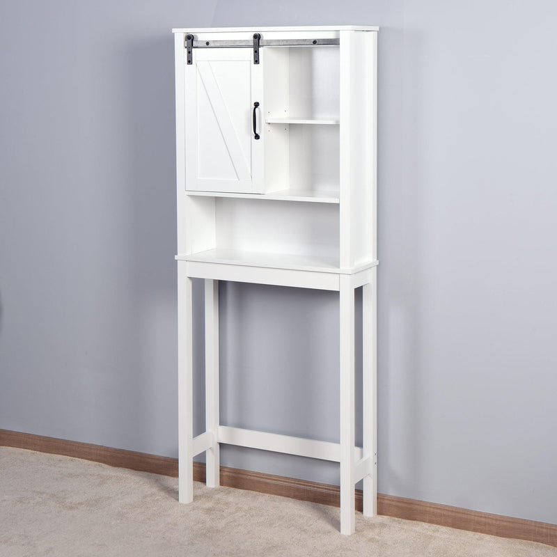 Over-the-ToiletStorage Cabinet, Space-Saving Bathroom Cabinet, with Adjustable Shelves and A Barn Door 27.16 x 9.06 x 67 inch - Urban Living Furniture (Los Angeles, CA)