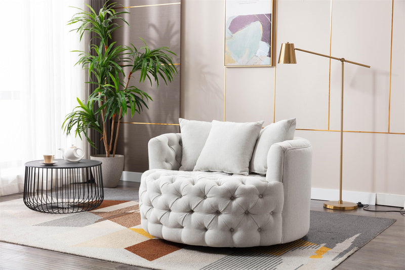 Modern  Akili  swivel accent chair  barrel chair  for hotel living room /Modern  leisure chair  Beige - Urban Living Furniture (Los Angeles, CA)