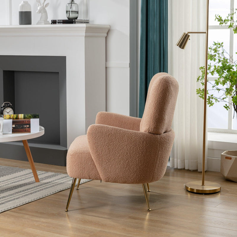 Cozy Teddy Fabric Arm Chair with Sloped High Back and Contemporary Metal Legs ,Espresso - Urban Living Furniture (Los Angeles, CA)