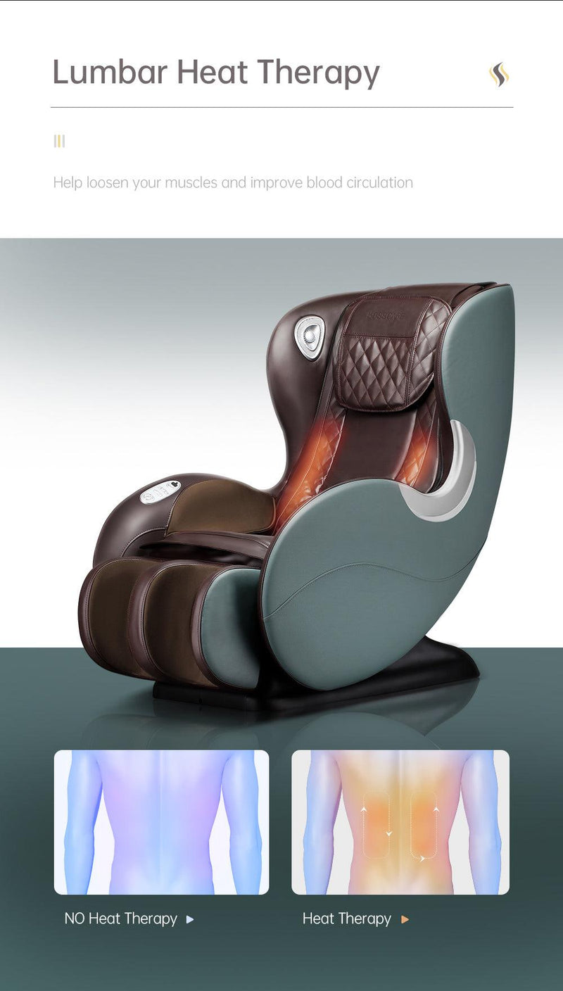 Massage Chairs SL Track Full Body and Recliner, Shiatsu Recliner, Massage Chair with Bluetooth Speaker-Green