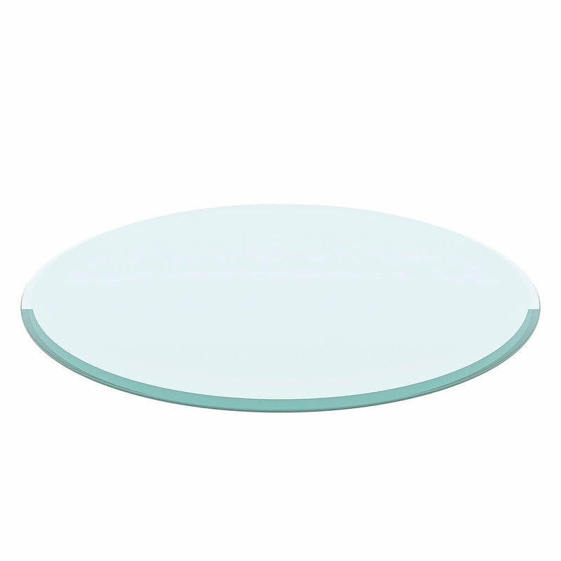 36" Inch Round Tempered Glass Table Top Clear Glass 1/2" Inch Thick Beveled Polished Edge - Urban Living Furniture (Los Angeles, CA)