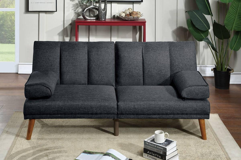 Blue Grey Polyfiber Adjustable Sofa Living Room Furniture Solid wood Legs Plush Couch - Urban Living Furniture (Los Angeles, CA)