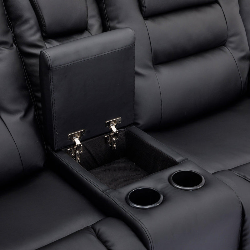 Home Theater Seating Manual Recliner, PU Leather Reclining Loveseat for Living Room - Urban Living Furniture (Los Angeles, CA)