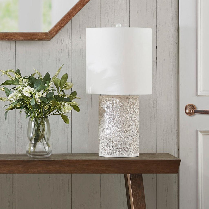 Ashbourne Embossed Floral Resin Table Lamp - Urban Living Furniture (Los Angeles, CA)