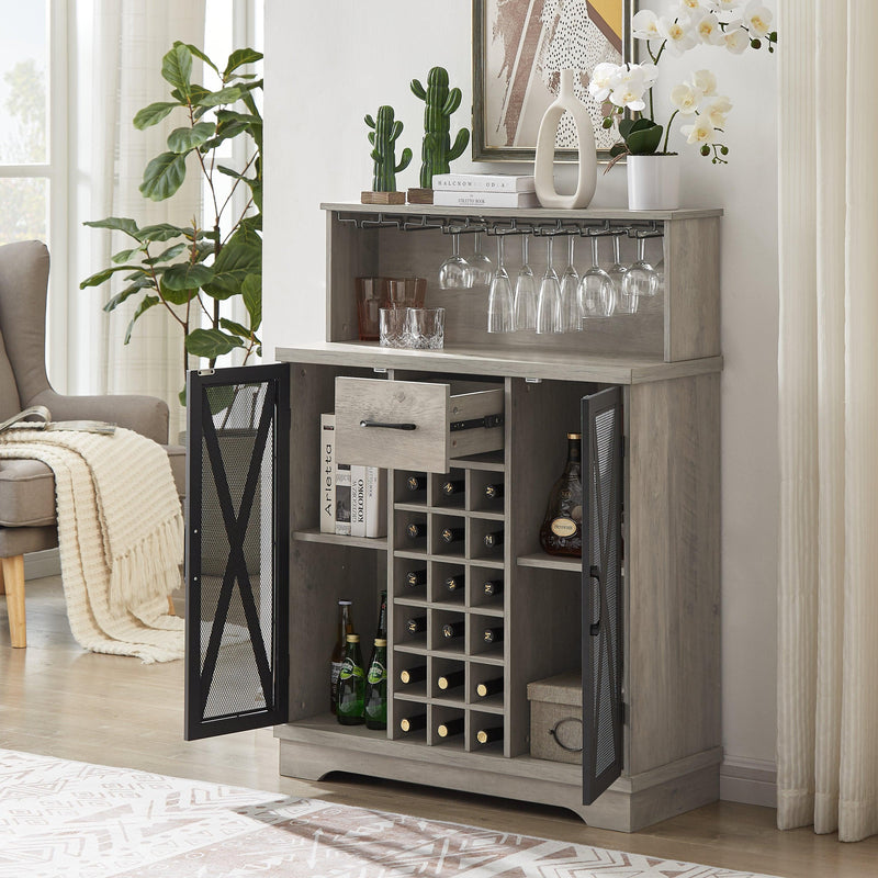 Wine cabinet （Grey，35.41’’W*13.39’’D*47.44’’H） - Urban Living Furniture (Los Angeles, CA)