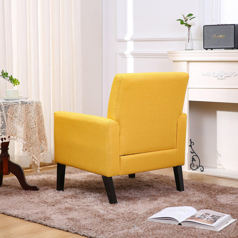 Fabric Accent Chair for Living Room, Bedroom Button Tufted Upholstered Comfy Reading Accent Chairs Sofa (Yellow) - Urban Living Furniture (Los Angeles, CA)