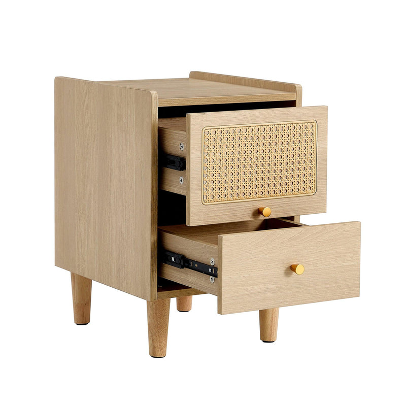 Modern simpleStorage cabinet MDF Board bedside cabinet Japanese rattan bedside cabinet Small household furniture bedside table.Applicable to dressing table in bedroom, porch, living room.2 Drawers - Urban Living Furniture (Los Angeles, CA)