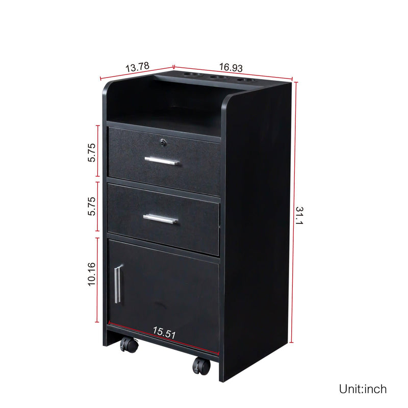 Locking Beauty SalonStorage Cabinet Hair Dryer Holder Stylist Equipment Drawer - Urban Living Furniture (Los Angeles, CA)