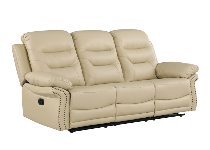 Global United  Leather Air Upholstered Reclining Sofa with Fiber Back - Urban Living Furniture (Los Angeles, CA)