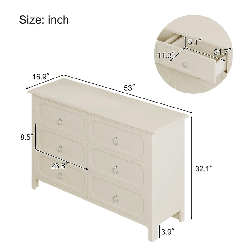 3 Pieces Bedroom Sets Milky White Solid Rubber Wood Full Size Platform Bed with Nightstand and Dresser