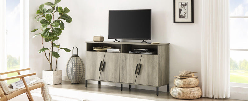 Farmhouse style TV Stand, TV station withStorage and open drawers, entertainment center console table, living room media furniture.(Grey,58’’W*23.6’’D*31.5’’H) - Urban Living Furniture (Los Angeles, CA)