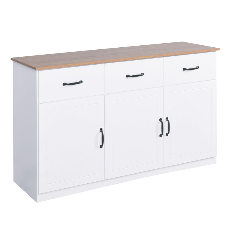 White Buffet Cabinet withStorage, Kitchen Sideboard with 3 Doors and 3 Drawers, Coffee Bar Cabinet,Storage Cabinet Console Table for Living Room - Urban Living Furniture (Los Angeles, CA)