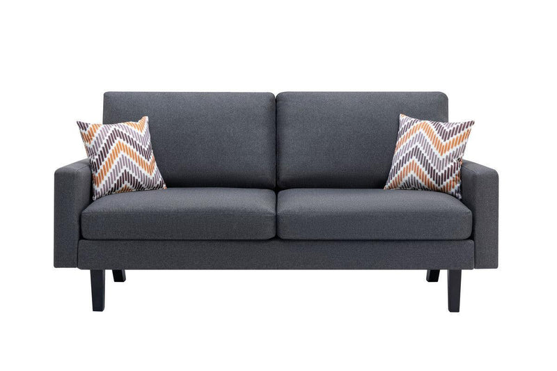 Bahamas Dark Gray Linen Sofa and 2 Chairs with 2 Throw Pillows - Urban Living Furniture (Los Angeles, CA)