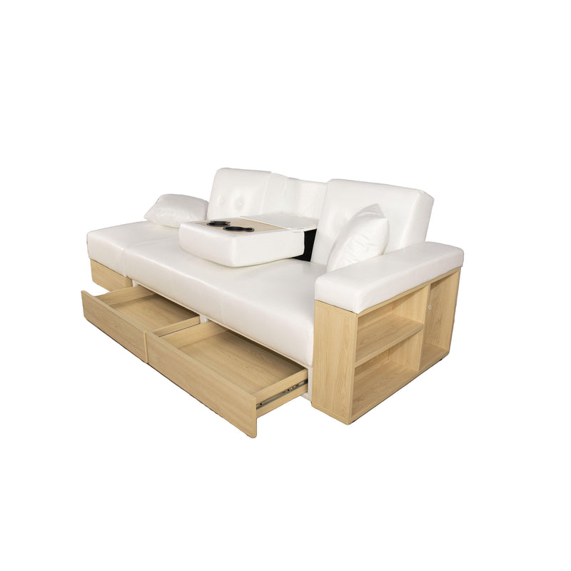 Multi-functional sofa, can sit, lie down, withStorage box and drawer, and theStorage box can be used as tea table and pedal(white) - Urban Living Furniture (Los Angeles, CA)